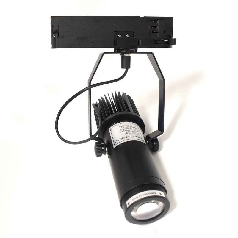 Projecteur LED GOBO pour rail triphasé 20W Optique 20