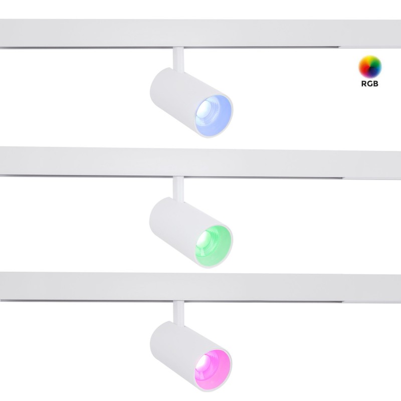 Spot LED sur rail magnétique RGB CCT 48V 25W Mi Light Blanc