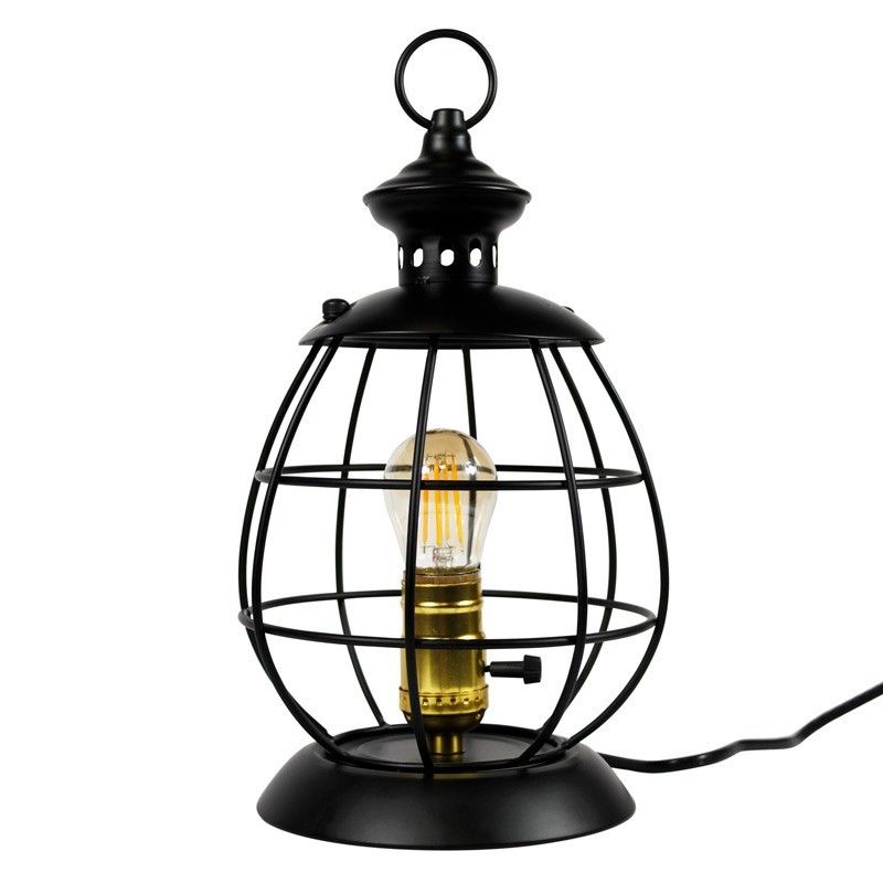 Lanterne Lampe Suspension Industrielle Cage ampoule LED à Pile