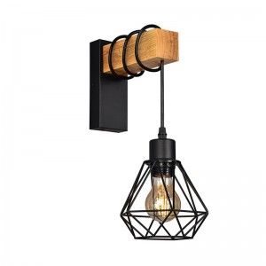 Lampe murale en bois