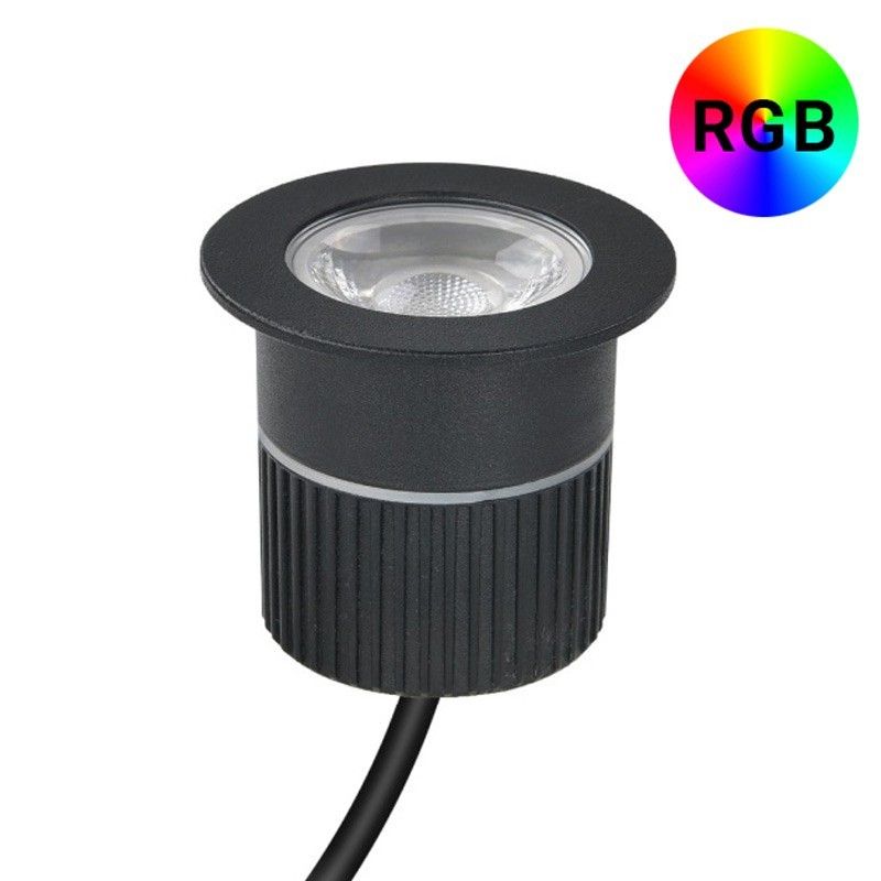 Spot LED encastrable au sol extérieur RGB 18W 12V DC IP67 RGB