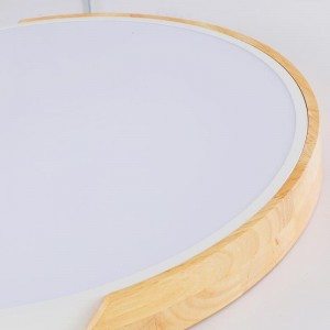 Plafonnier moderne led circulaire avec intérieur en bois etelvina
