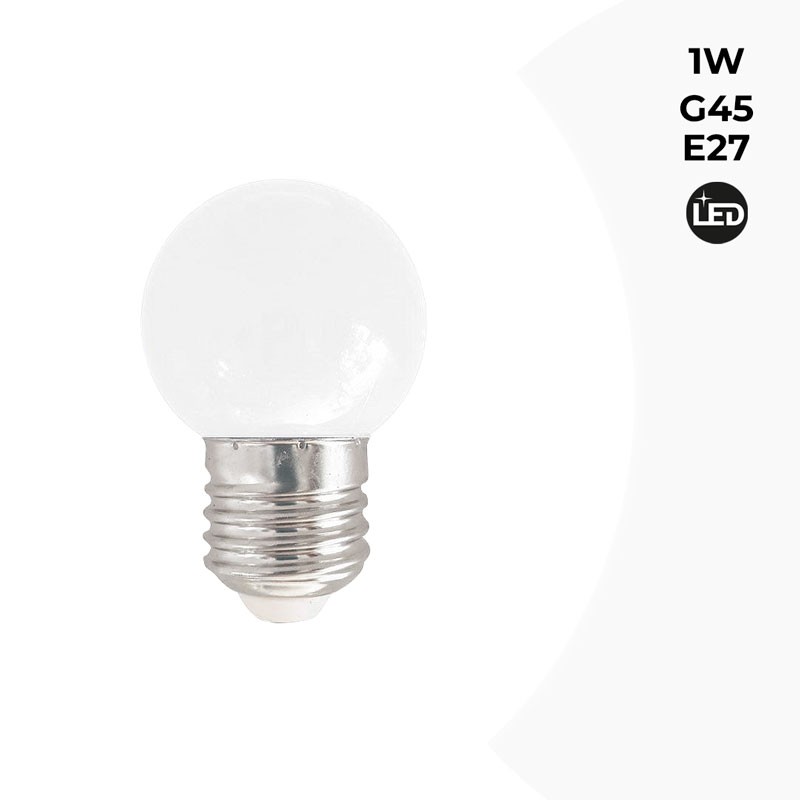 Ampoule LED E27 Couleur Bulb G45 1W Jaune 