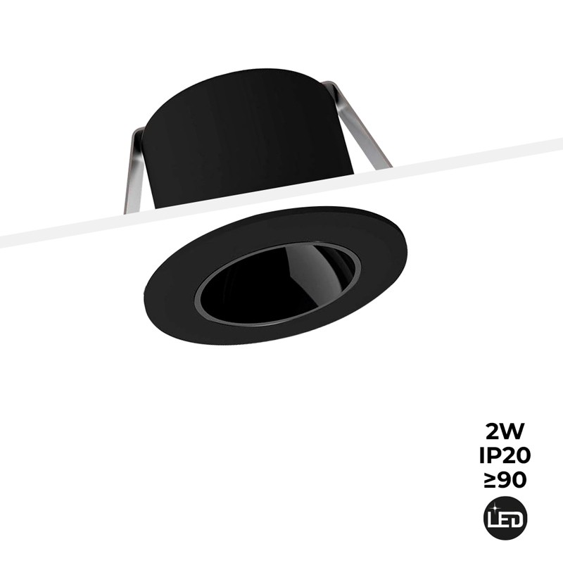 Mini spot LED encastrable 2W faible UGR - Température lumière :Blanc Extra  Chaud couleur :Noir - Cdiscount Maison