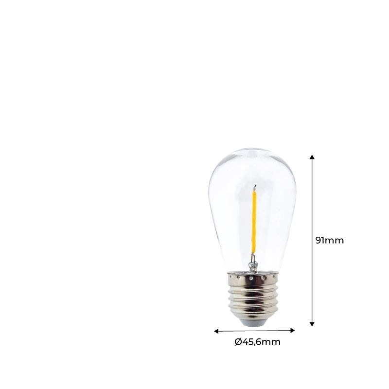 Pack de 20 ampoules LED à filament Edison - Ambrées – 6W - E27 - ®