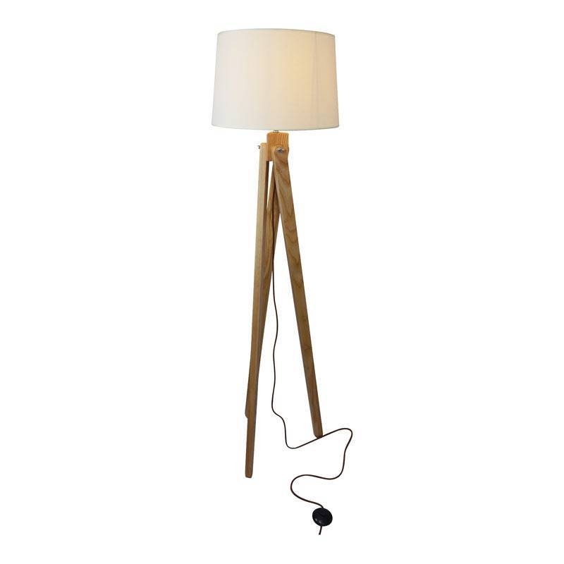Lampe LED Nashua sur trépied en bois E27 230V