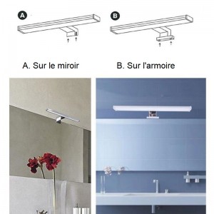 Hombuy® applique led lampe miroir led 30cm applique salle de bain moderne  5w blanc neutre 4200k - Conforama