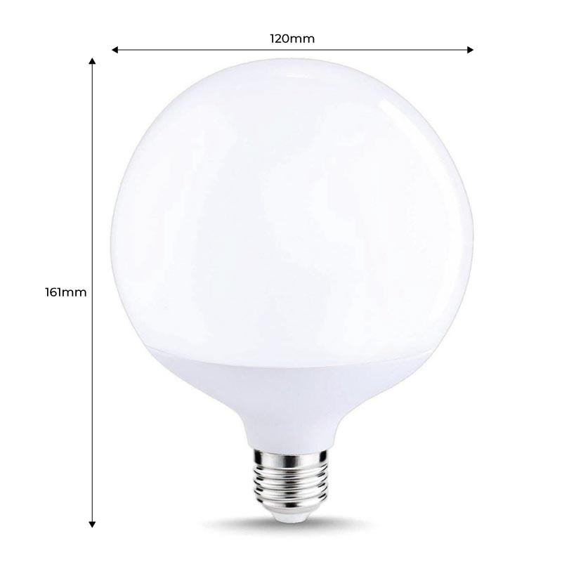 Ampoule LED E27 15W Globe G120 équivalent à 100W - Blanc Chaud 3200K