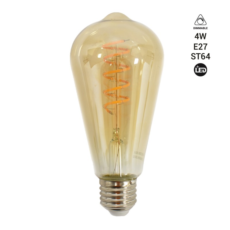 Acheter ampoule ST64 LED à filament Edison 4W E27 dimmable