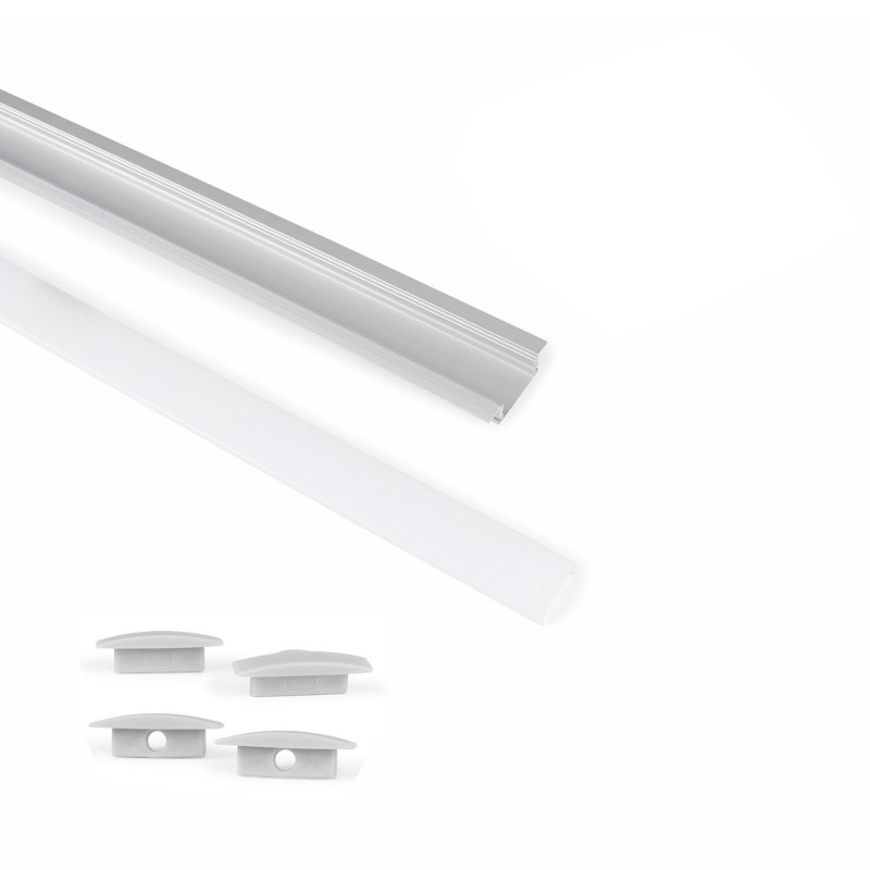 PROFIL D'ANGLE aluminium pour ruban LED 2M - noir ou blanc
