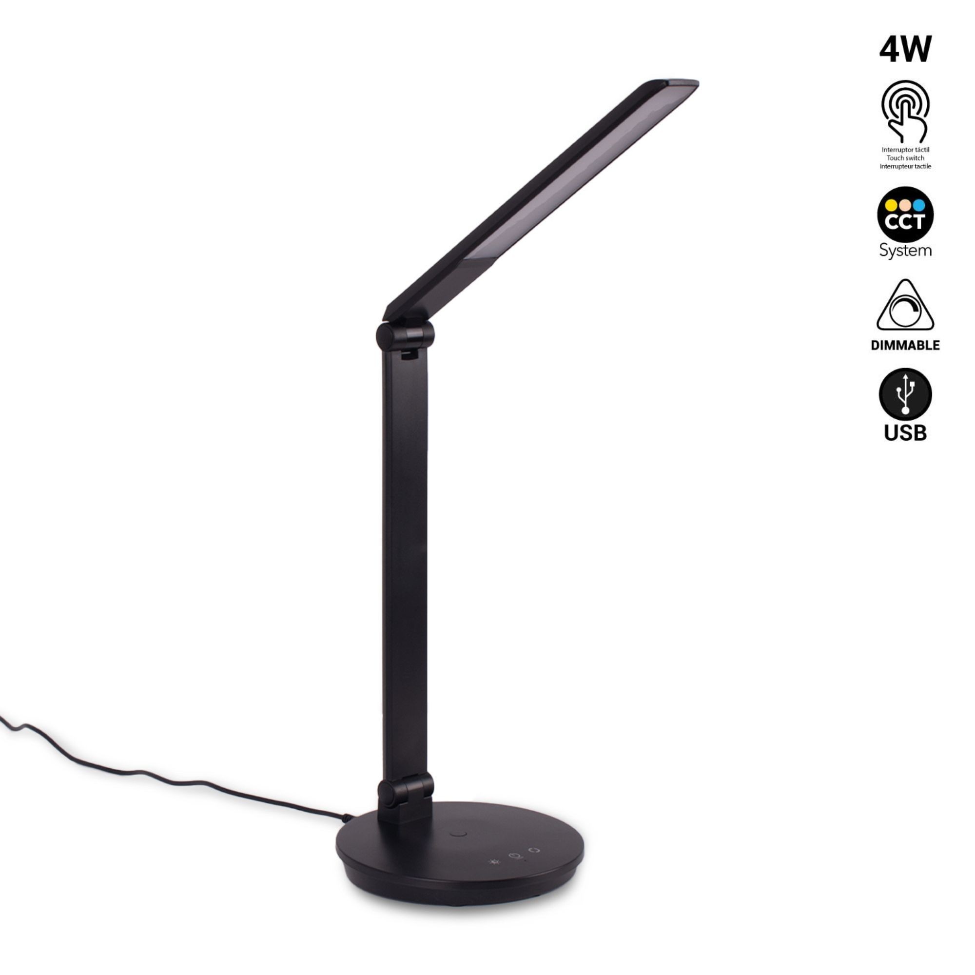 Somerick Lampe de Bureau LED - Lampe de Table à intensité variable USB avec  5 niveaux de