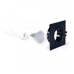 Spot LED carré noir GU10 encastrable