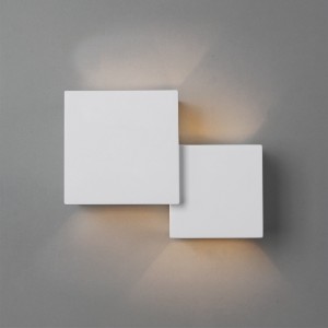 Applique murale en plâtre "Cube" - 2 x G9 | lampadaire mural interieur