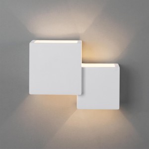 Applique murale en plâtre "Cube" - 2 x G9 | lampadaire mural interieur