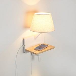 Applique murale "Artin" - Avec spot LED orientable et port USB - E27 + 3W | lampe de lecture