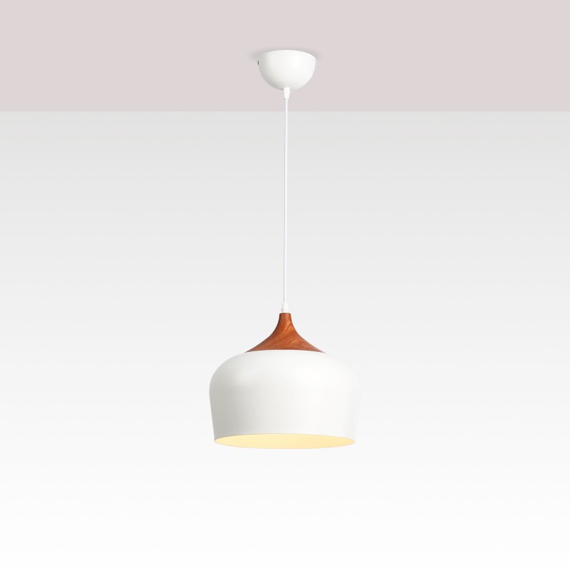 Lampe suspendue scandinave "Hollies" - Métal et bois - E27 | suspension luminaire bois