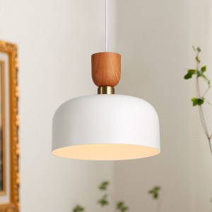 Lampe suspendue scandinave "Hollies" - Métal et bois - E27 | suspension luminaire bois