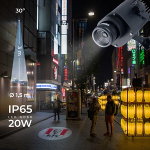 Projecteur GOBO LED 20W - Optique 30° - Extérieur - Orientable