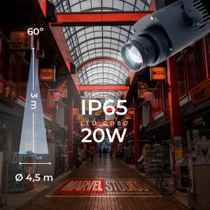 Projecteur GOBO LED 20W - Optique 60° - Extérieur - Rotatif