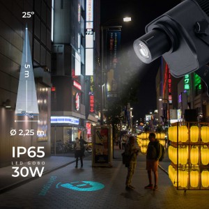 Projecteur GOBO LED 30W - Optique 25° - Extérieur - Orientable