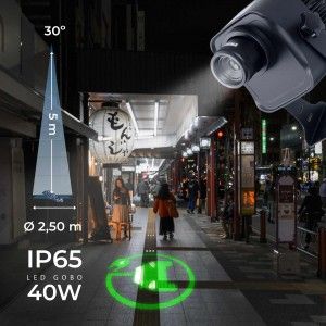 Projecteur GOBO LED 40W - Optique 30° - Extérieur - Orientable