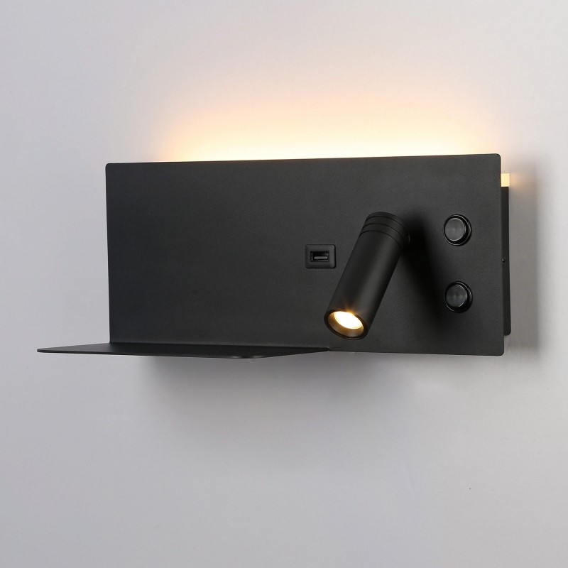 Lampe de lecture avec port USB "Kerta" (à droite) - Double éclairage - 3W+7W