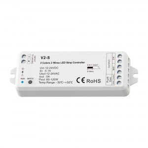 Contrôleur CCT 12-24V DC - 2 fils - 5A - RF 2.4GHz - PUSH dimmer - Skydance