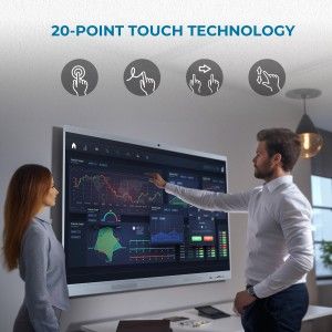 Écran tactile interactif de 55" avec caméra - Tableau numérique - Android + Windows