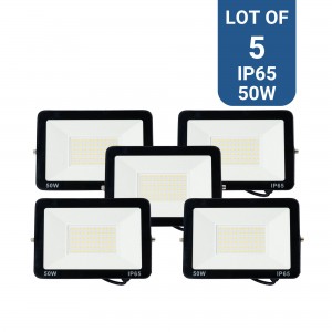 Pack de 5 projecteurs LED d'extérieur 50W 4584LM IP65