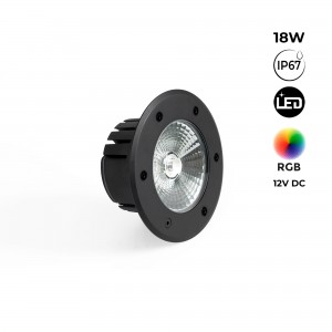 Balise LED extérieure RGB 18W - 12V DC - IP67 - Ø15cm - 30º