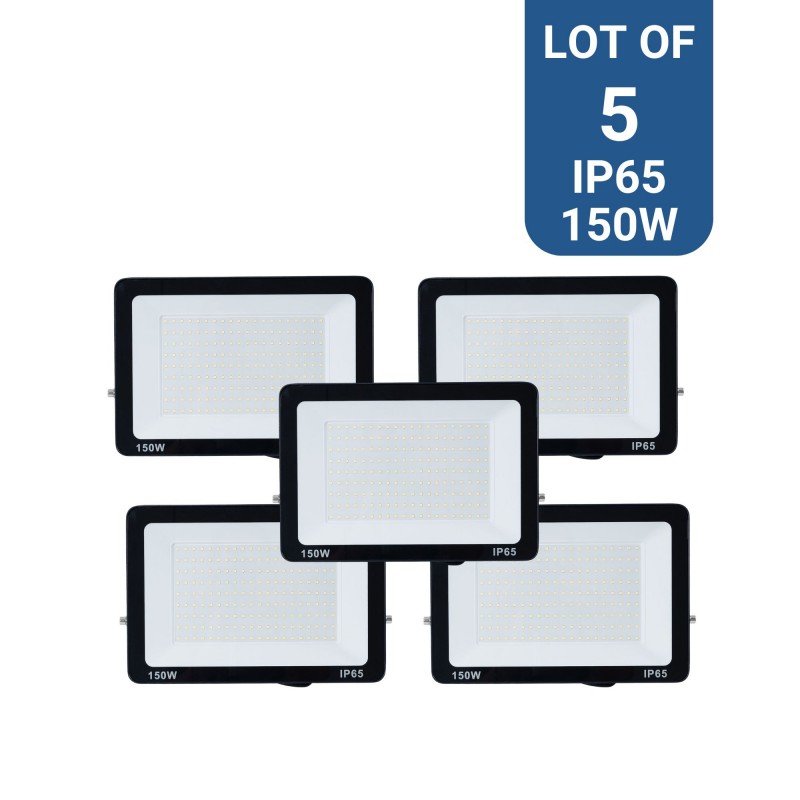 Lot de 5 projecteurs LED extérieur - 150W - 95lm/W - IP65