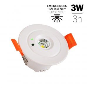 Éclairage de secours 3W Spot encastrable - Autonomie de 3h - Ø60mm