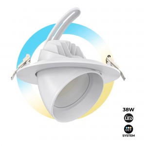 Spot LED circulaire orientable 38W - CCT - Driver LIFUD - Découpe Ø 170mm