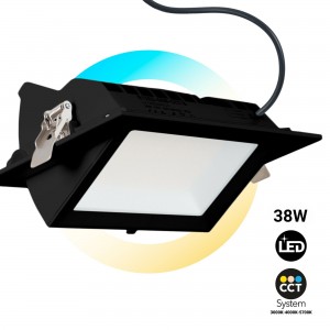 Spot LED directionnel rectangulaire - CCT - 38W - Noir - 120° Driver LIFUD