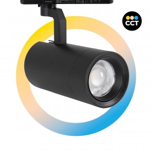 Projecteur LED pour rail monophasé 35W CCT - ZOOM 20º- 60º - CRI 90