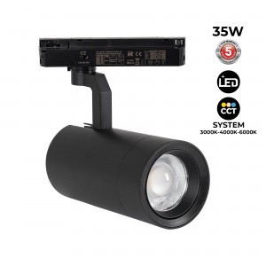 Projecteur LED pour rail monophasé 35W CCT - ZOOM 20º- 60º - CRI 90