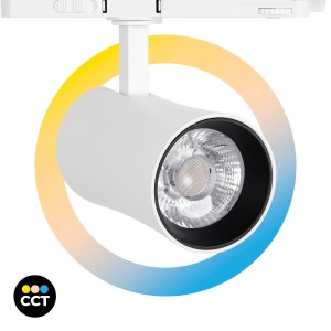 Spot LED architectural pour rail triphasé - CCT - 20W - CRI 90 - KGP Driver