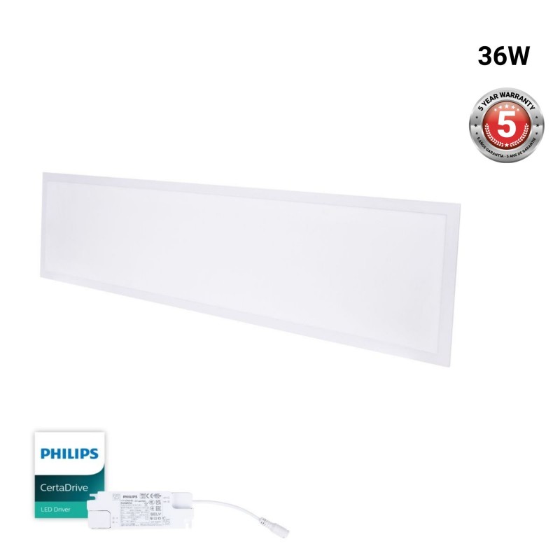 Panneau LED Driver Philips 120x30 rétro-éclairé 36W -135lm/W - UGR22 - IP40