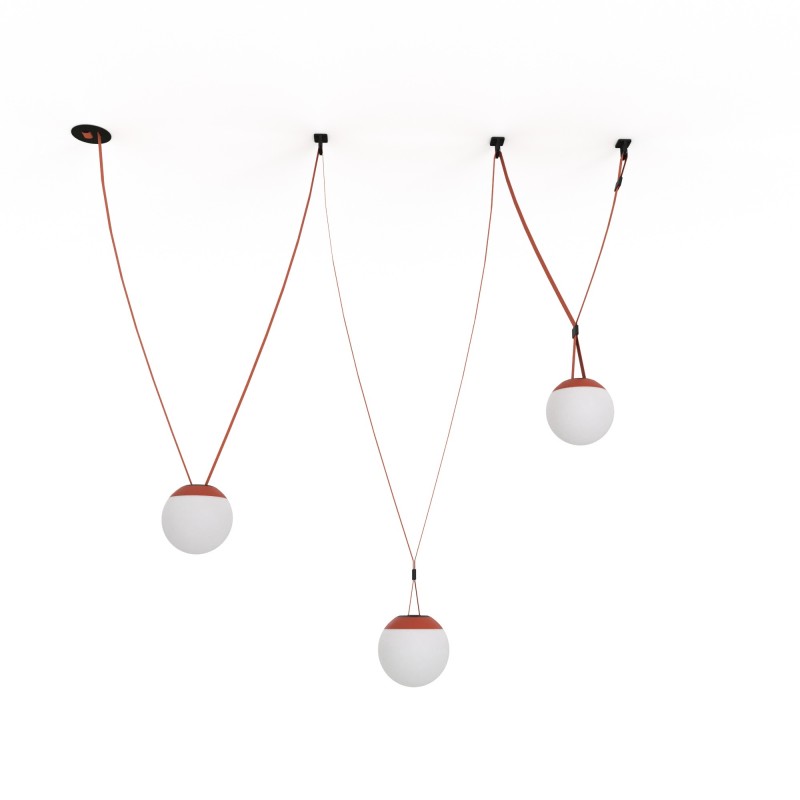 Lampe configurable "Axia 6" - KIT 3 lampes boules 12W + ruban textile électrique + accessoires