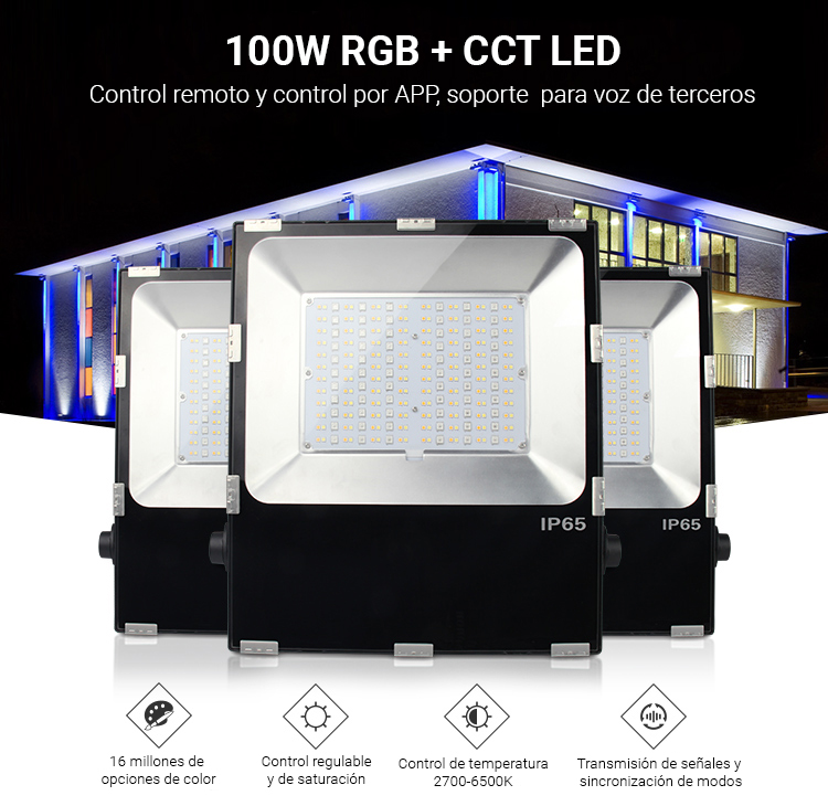 Spot solaire connecté avec LED RVB CCT 100 lm