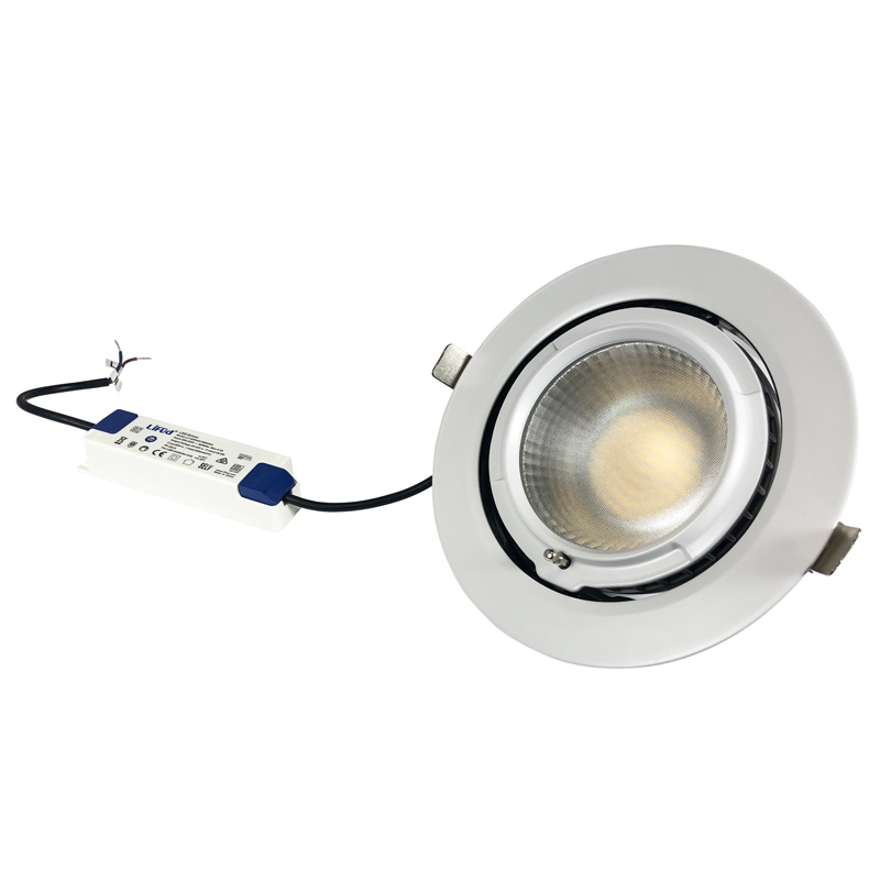 Spot LED encastrable rond 38W orientable. Downlight CCT driver LIFUD